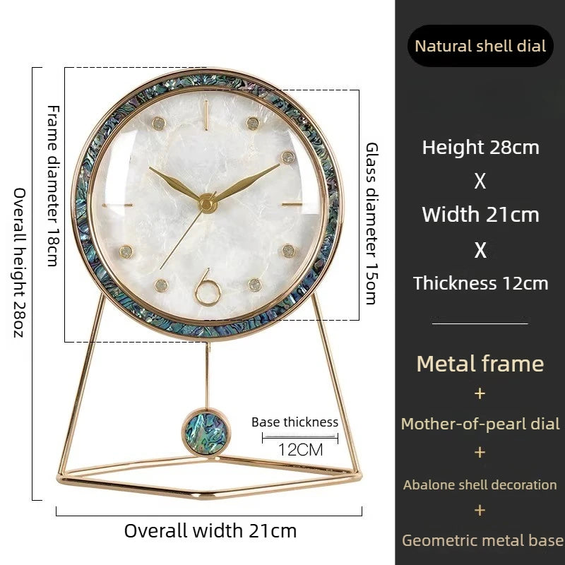 Light Luxury Clock Living Room Simple Fashionable Silent Modern Creative Desk Clock Ornament for Home Use Oasis Select B