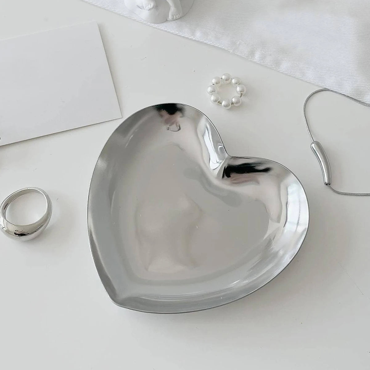 Silver Stainless Steel Cosmetic Jewelry Storage Tray Oasis Select