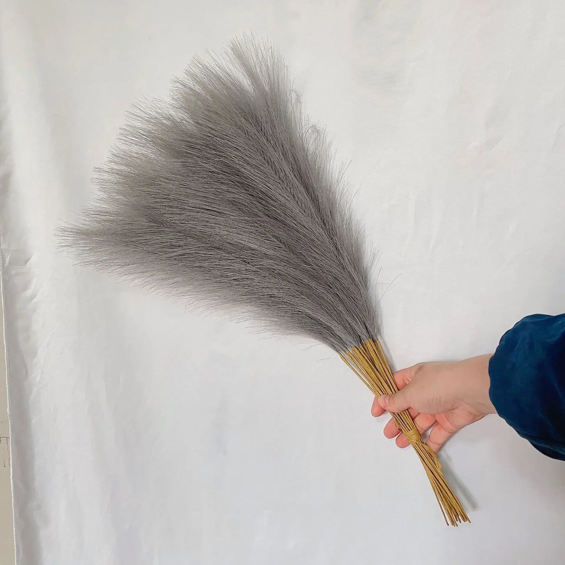 55CM Fluffy Pampas Grass Boho Decor Flower Fake Plant Reed Simulated Wedding Party Home Decoration Artificial Flowers Oasis Select DGY 1pc