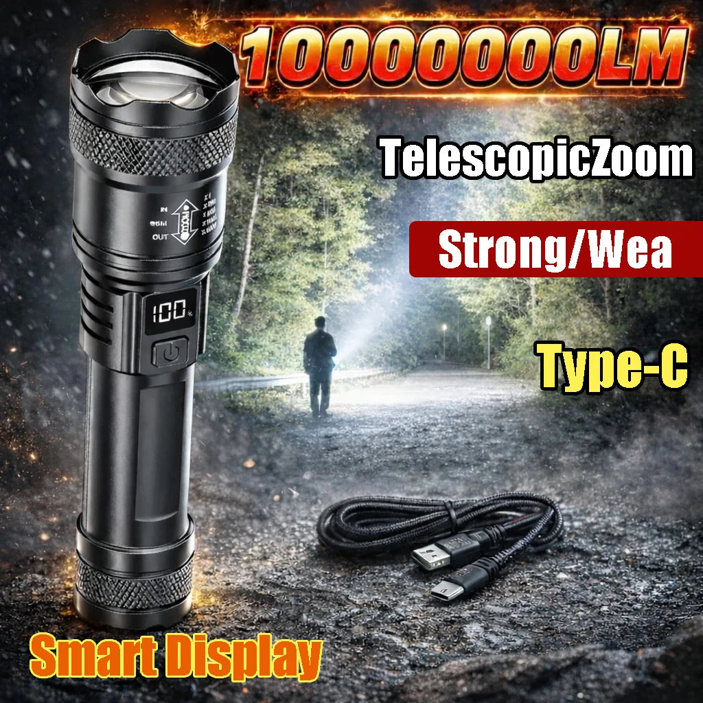 KDULIT P50 LED Tactical Flashlight 2000lm Zoomable IP67