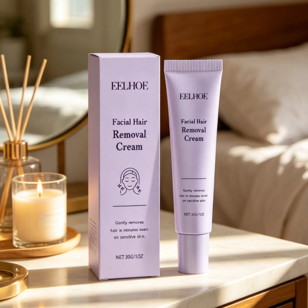 EELHOE Facial Hair Removal Cream – Painless & Gentle Facial Depilatory Cream Oasis Select
