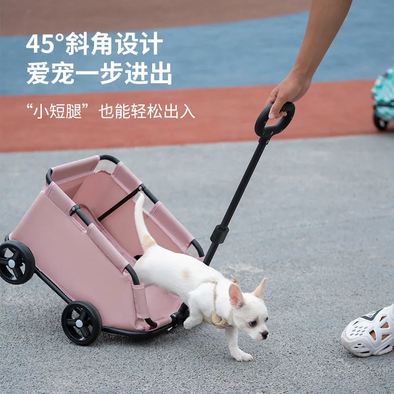 Small Pet Cart Dog Cat Teddy for Trips Pet Dog Cart Lightweight Folding Shopping Cart Dog Stroller Oasis Select