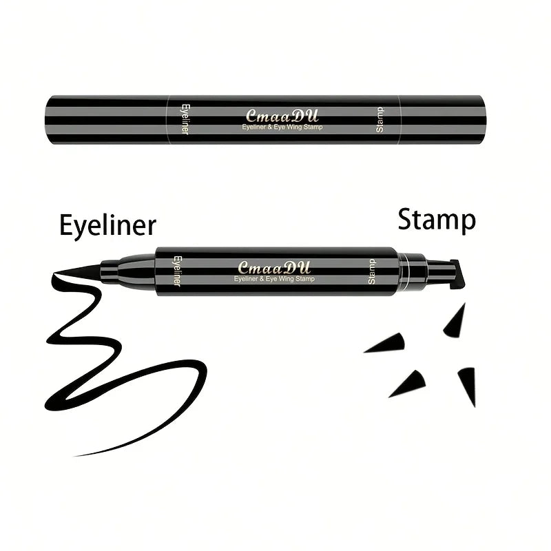 1 Pcs Black Wings Stamp Liquid Eyeliner, Easy Cat Eye Template Makeup Tool Anti-smudge, Vamp Wing, Lasting Waterproof Anti-sweat Oasis Select