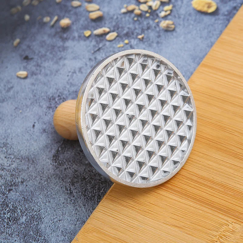 6/3/1 Cookie Cutter Aluminum Alloy Cookie Stamps Wooden Handle Smile Heart Pattern DIY Hand Press Cookie Mold for Festival Party Oasis Select diamond