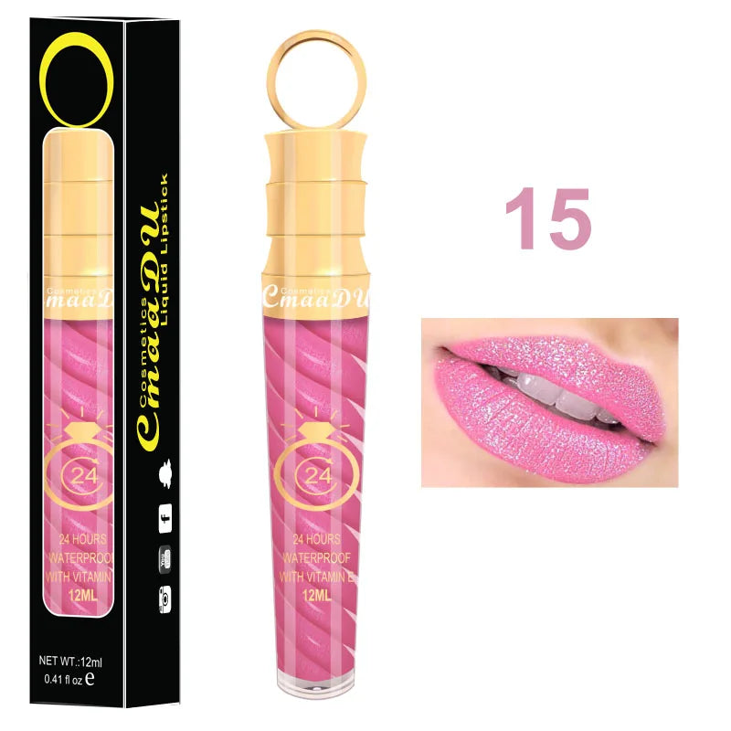 1 Pcs Matte Lip Gloss Waterproof Selection Spiral Glossy Lipstick Long-lasting Non-stick Cup Non-fading Exquisite Gift Oasis Select 15