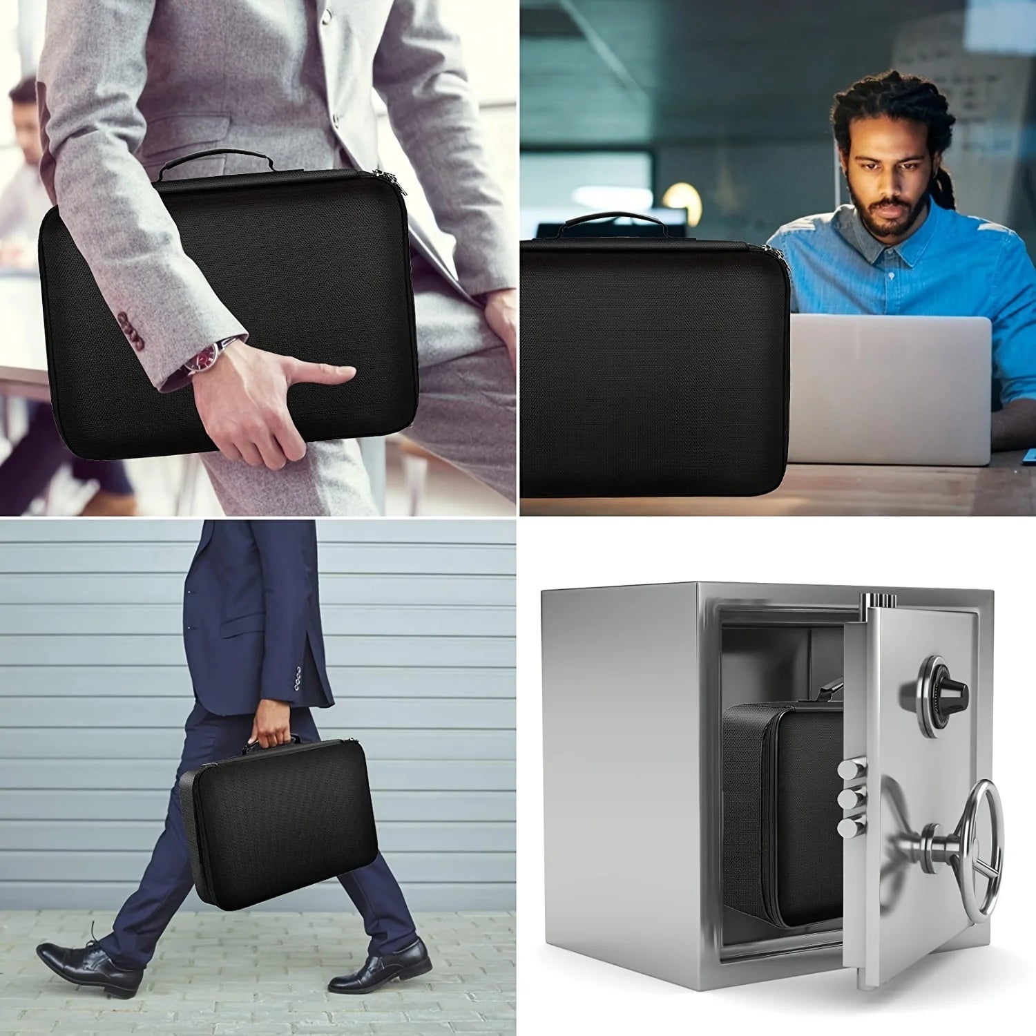 Document Storage Bag Multi-layer Large Capacity File bag Password Briefcase Organize Pouch Accessories Supplies Oasis Select
