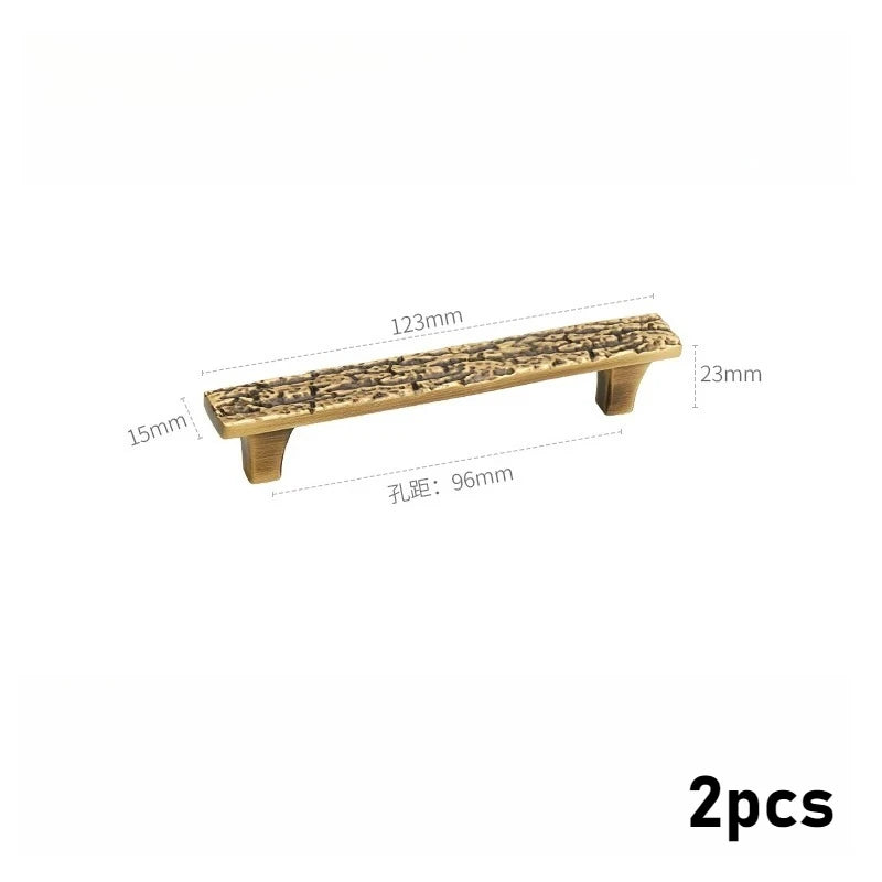 Brass Furniture Cabinet Door Handle Coffee Gold Antique Style Wardrobe Cabinet Drawer French Retro New Chinese Small Handle Oasis Select 2pcs Bronze 96mm