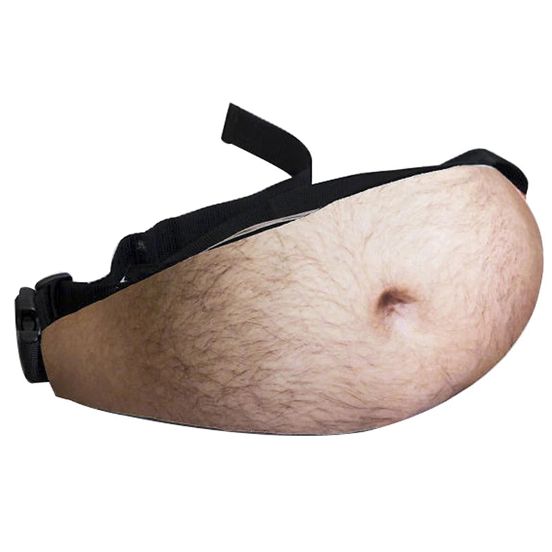 Funny Dad Bod Money Belt Bag Men Travel Bags Flesh Color Creative Fanny Pack Beer Fat Belly Bum Pouch Waist Bag Oasis Select A1