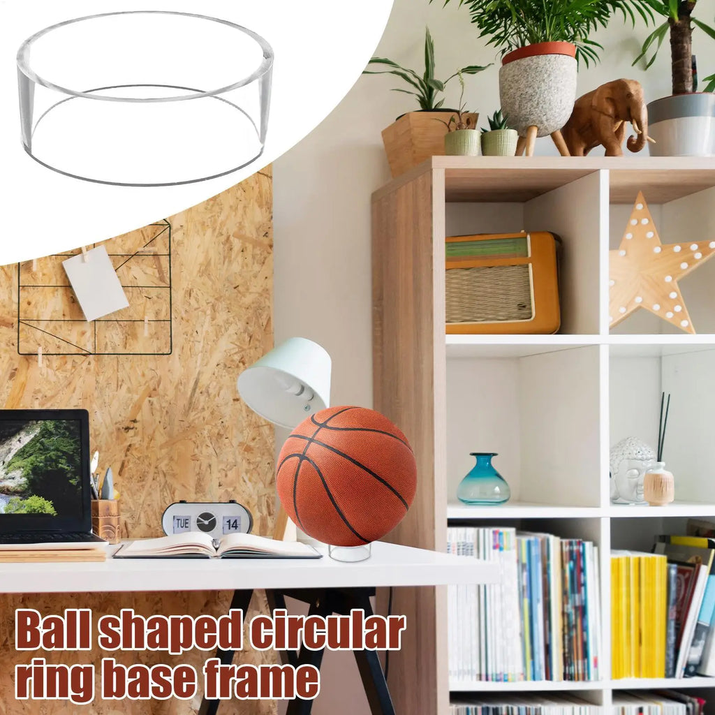 Basketball Display Stand Round Ring Ball Stand for Display Acrylic Football Stand Ball Display Holder for Football Basketball Oasis Select