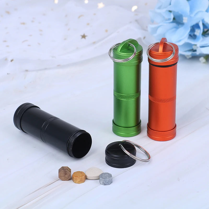 EDC Waterproof Capsule Keychain Case – Aluminum Pill & Gear Pod