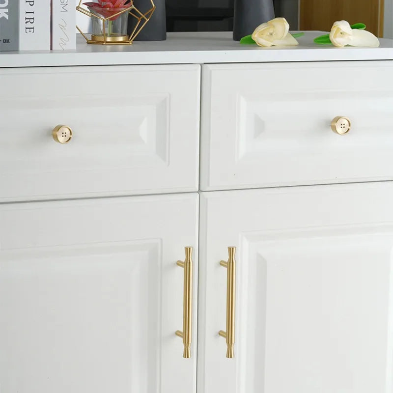 European style/Gold Solid Brass Cabinet Drawer Pulls Creative Button Handles Drawer Knobs Furniture Handles Hardware Oasis Select