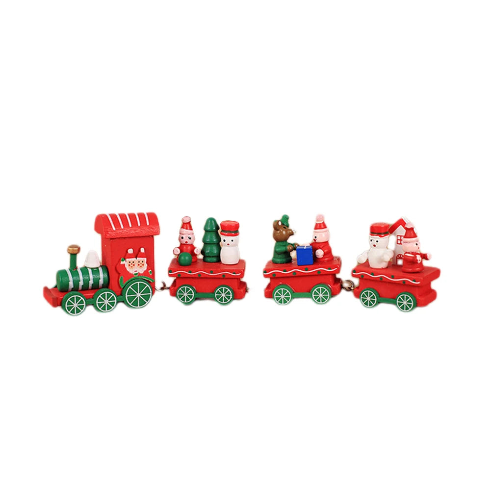 Decorative Mini Wooden Train Christmas Gifts Festive Decor 21*5 Cm 8.27*1.97 Inches Wooden Christmas Train Christmas Motifs Oasis Select Red China Mainland