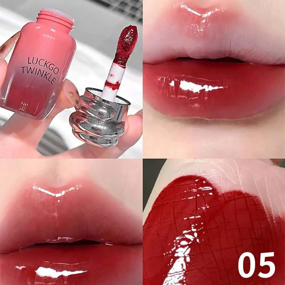 Ice Transparent Mirror Lip Gloss Moisturizing Liquid Lipstick Water Light Glass Mirror Lip Glaze Long-Lasting Beauty Lipstick Oasis Select Cherry