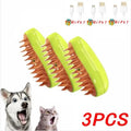 3-in-1 Dog Hair Cat Hair Brush Electric Pet Cleaning Brush Steam Spray Brush Massage Hair Removal Comb Anti Flying Brushes Oasis Select 3PCS-Green