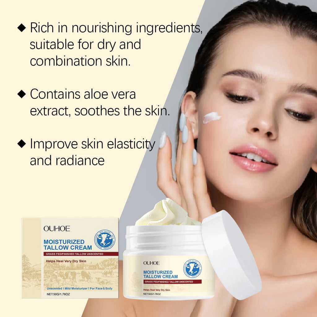 Tallow Moisturizing Cream Butter Moisturizer Softening Facial Delicate Skin Light and Translucent Repair Improve Skin Elasticity Oasis Select