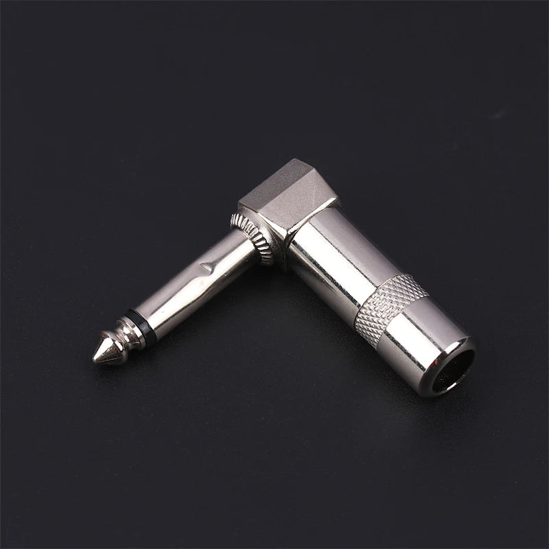 Metal 6.35mm Plug Right Angle Male Mono Plug L-Shape Audio Connector For Guitar Audio 1/4" 6.35 90 Degree Jack Solder Connector Oasis Select Default Title