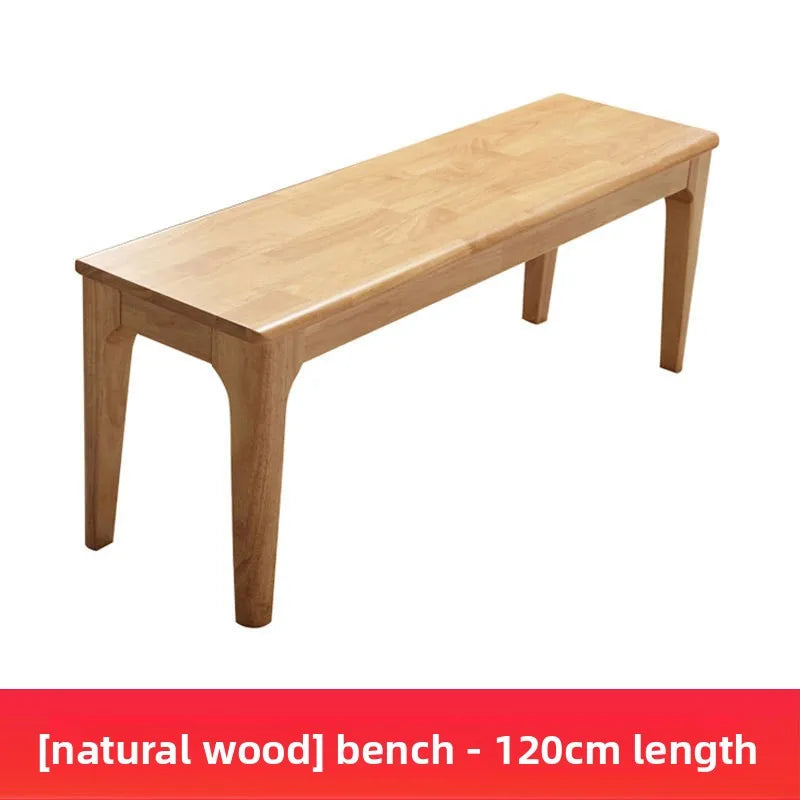 Solid wood bench wooden bench bedside bench simple modern shoe changing bench rectangular household Nordic dining table stool Oasis Select Log color 120CM