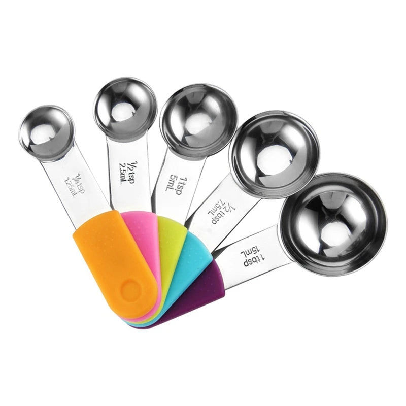 WISH Simply Gourmet Measuring Cups And Spoons Set, Stainless Steel, Stackable, Fits Narrow Jars, 13-Piece Oasis Select