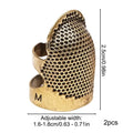 Adjustable Vintage Sewing Thimble 2Pcs Handmade Non-slip Embroidery against Ring Needle Presser Needle Hoop Finger Holder Oasis Select M