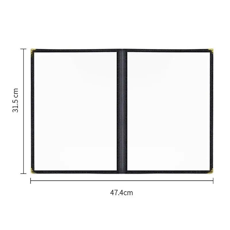 Foldable A4 PVC Menu Cover Transparent Double Panels Reusable Holder for Family Gathering Dinner Party Oasis Select