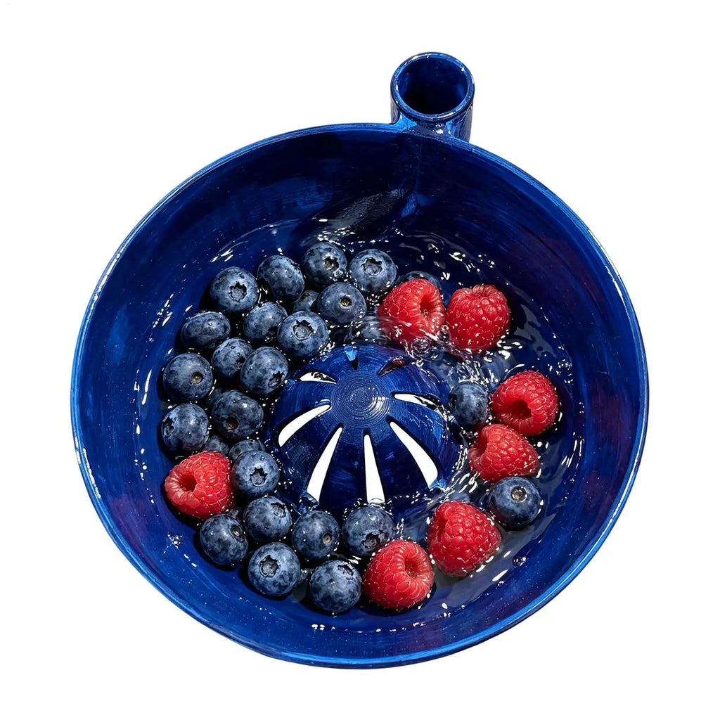 Self Rotating Berry Bowl 3D Printed Quick Self Rotating Basket with Drain Holes Berry Washing Spinner for Vegetable Prep Dipping Oasis Select