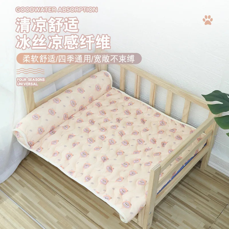 Summer Ice Silk Pillow Cool Pet Pad, Cat Cool Pad Pet Neck Protector, Ice Silk Cooling Cool Pad Suitable for Both Cats and Dogs Oasis Select