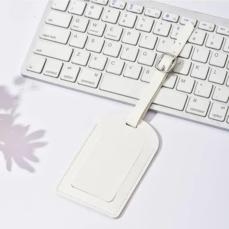 PU Leather Luggage Tag – Name ID Address Holder for Travel