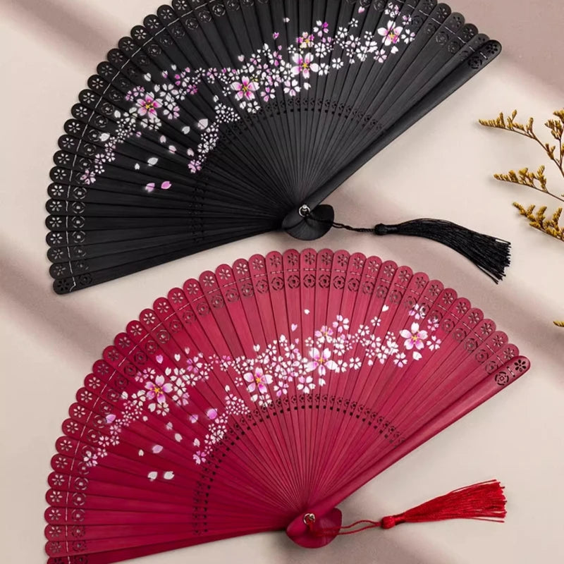 New All-bamboo Dance Fan Portable Summer Folding Fan Classical Film and Television Court Photo Fan Oasis Select