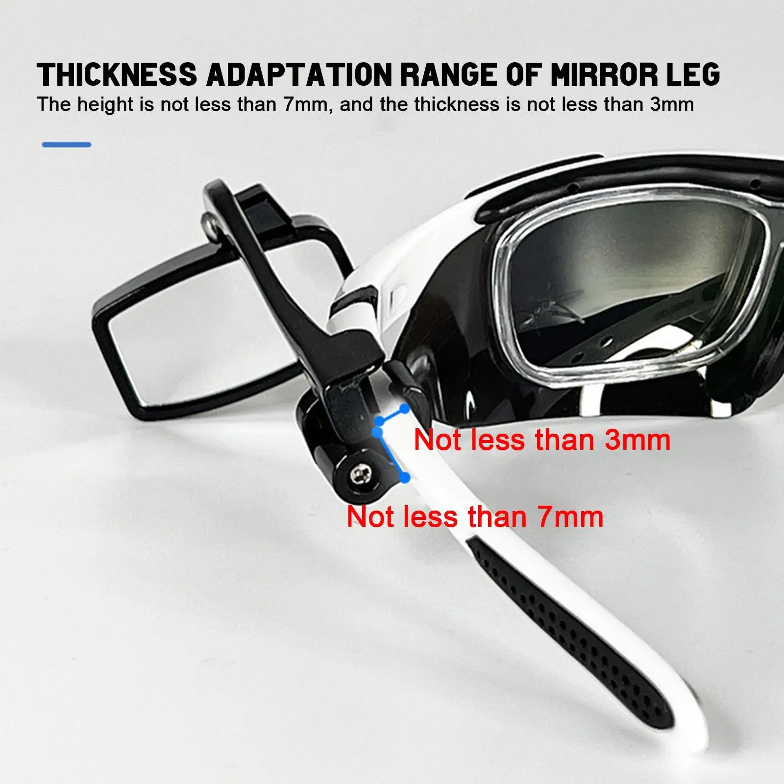 Bike Bicycle Cycling Riding Glasses Rear View Mirror 360 Rearview Adjustment Rear View Eyeglass Mount Helmet Oasis Select