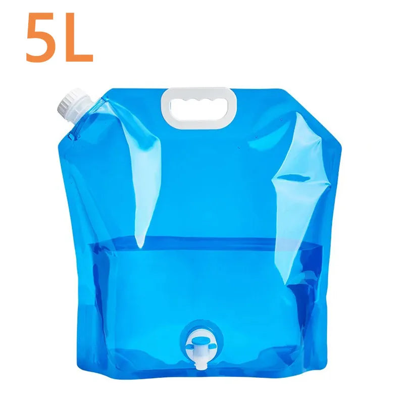 5/10L Camping Water Bag Portable Folding Water Bucket Large Water Container Outdoor Travel Collapsible Pouch Can Camping Supplie Oasis Select 5L Blue 1pcs