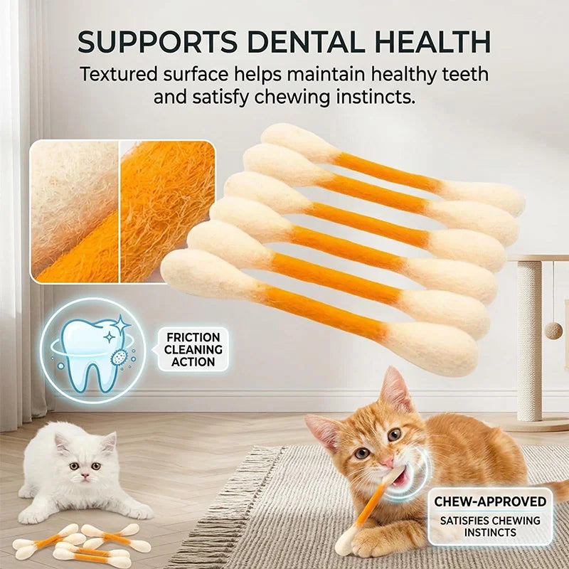 Giant Cotton Swab Design Cat Chew Sticks 6Pcs Felt Interactive Cat Toy with Catnip Pet Kitten Play Accessories Oasis Select