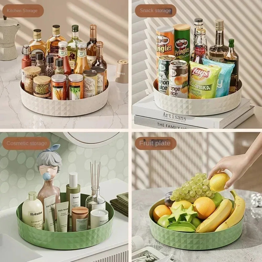 360 Degree Rotating Organizer, Multifunctional Kitchen Storage Rack-for Spice Bottles,Soy Sauce,Fruits,Desktop & Cabinet Counter Oasis Select