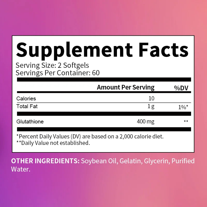 BBEEAAUU Glutathione Capsules Support Skin Whitening Improve Dullness Anti-wrinkle and Anti-aging Detox Liver Health Oasis Select