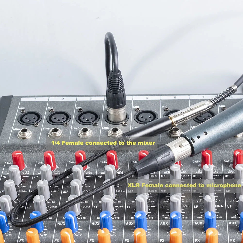 High Grade XLR to 1/4 Inch Female Cable Professional Audio Adapter 3 Pin XLR Female to 1/4 TRS Female Converter Oasis Select
