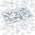 200PCS Multi Shape DIY Craft Mirror Stickers Round Square Triangle Diamond Heart Waterdrop Mirror Tiles Decals Adhesive Backing Oasis Select triangle