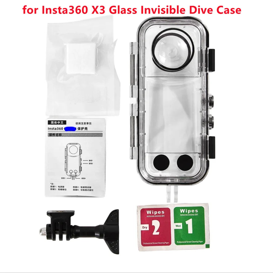Waterproof Dive Case for Insta360 X5 X4 X3 – 50m Housing
