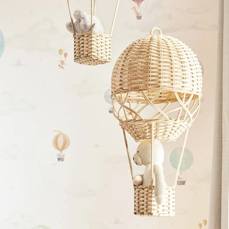 Nordic Style Children's Room Preschool Photography Agency Home Decor Items Hand-woven Rattan Hot Air Balloon Oasis Select