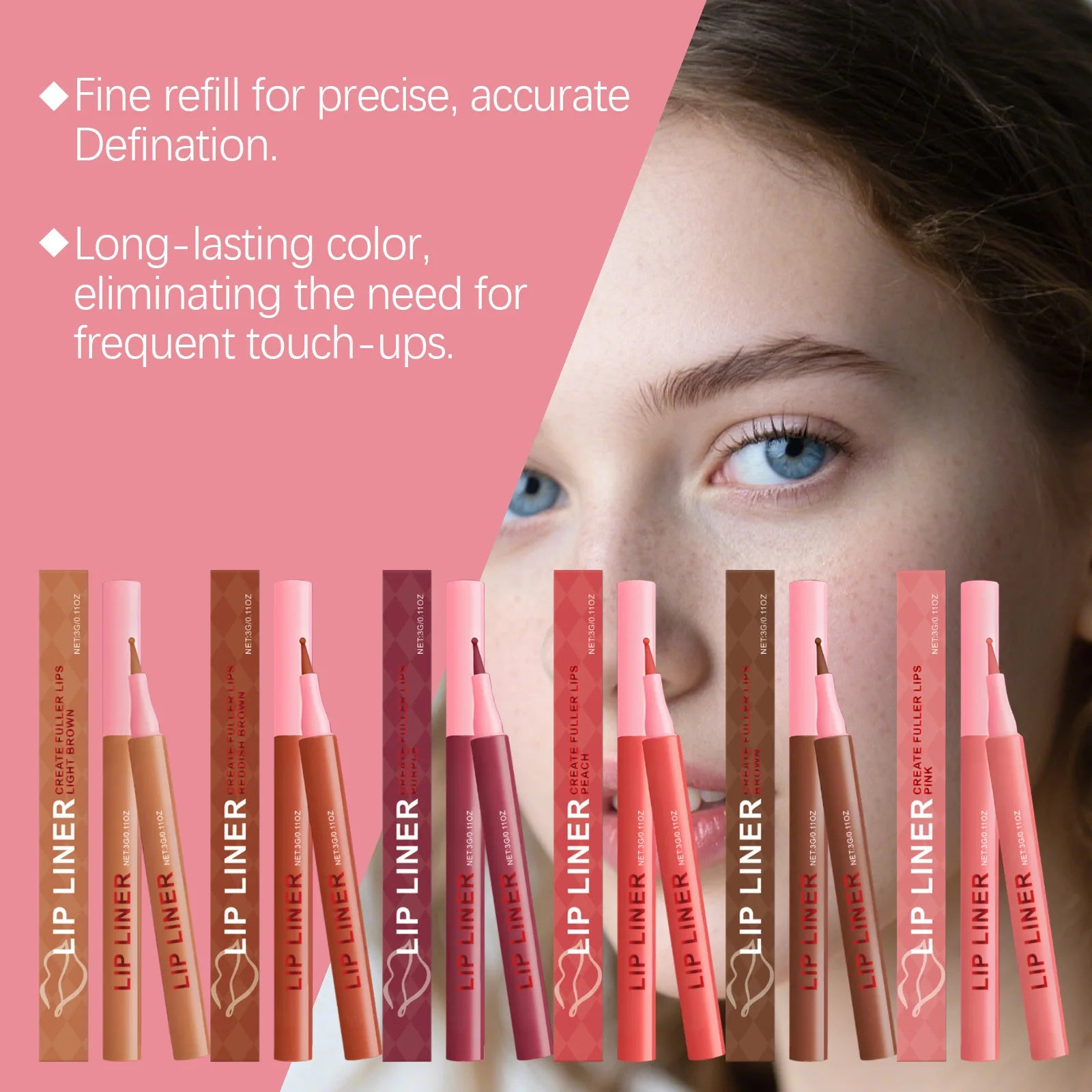 Waterproof Multi-Color Lip Liner Pencil – Moisturizing & Long-Lasting Lip Liner Pencil Oasis Select