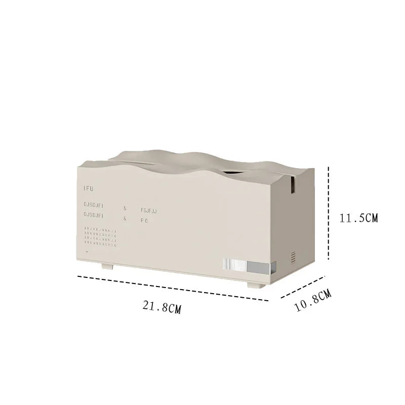 Desktop Tissue Box Living Room High-grade Light Luxury Elastic Support Living Room Suction Box Bedroom Bed Artistic Spring Oasis Select C