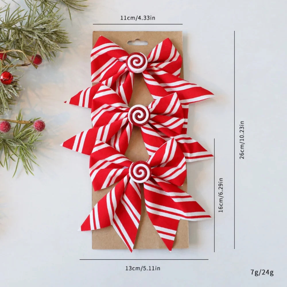 25cm Glitter Christmas Bow Decoration | Xmas Tree Pendant