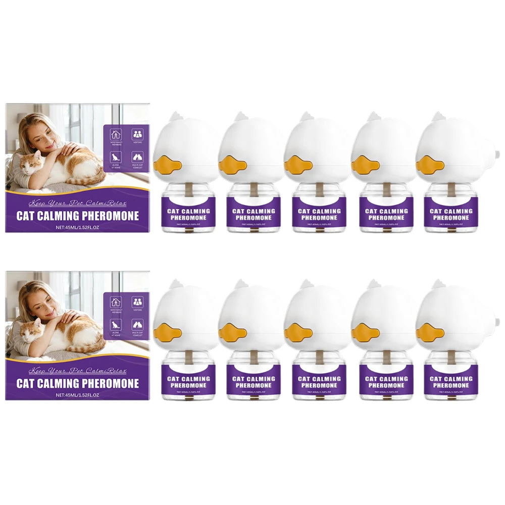 45ML Pheromone Diffuser for Cats, Pet Emotional Soothing Calming Effectively Relieves Anxiety Stress Reduce Scratching Device Oasis Select 10pcs