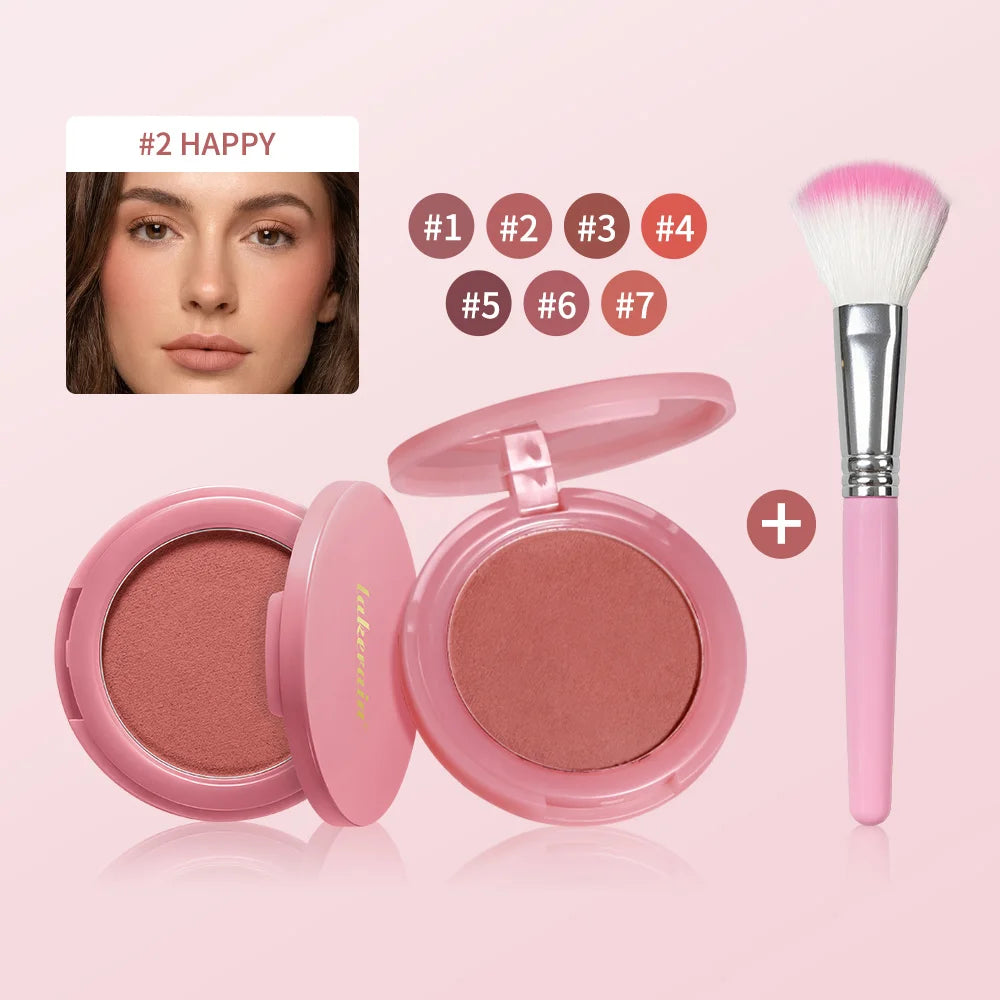 Matte Bouncy Face Blusher and Brush Long Lasting Luminosity Soft Poke Natural Blush Lightweight Blends Seamlessly Korean Makeup Oasis Select