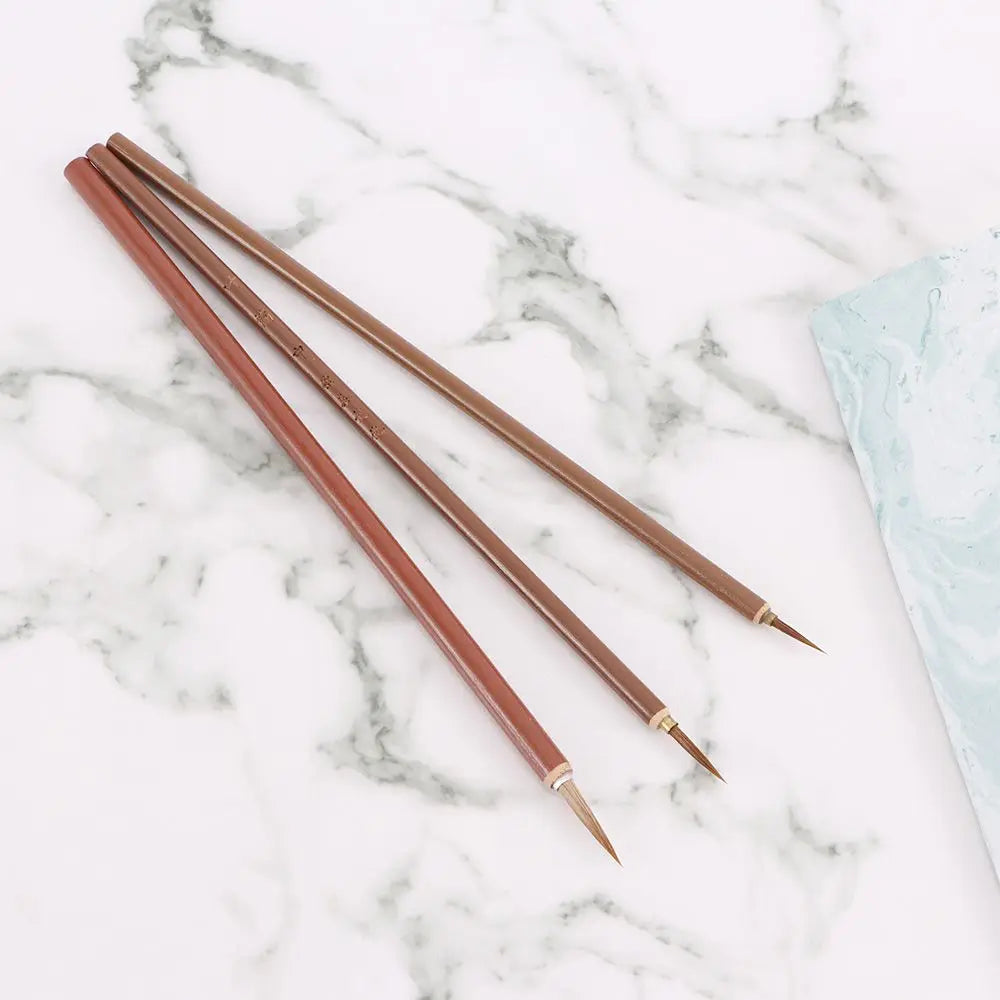 3-Piece Calligraphy Hook Line Paint Brush Set – S, M & L