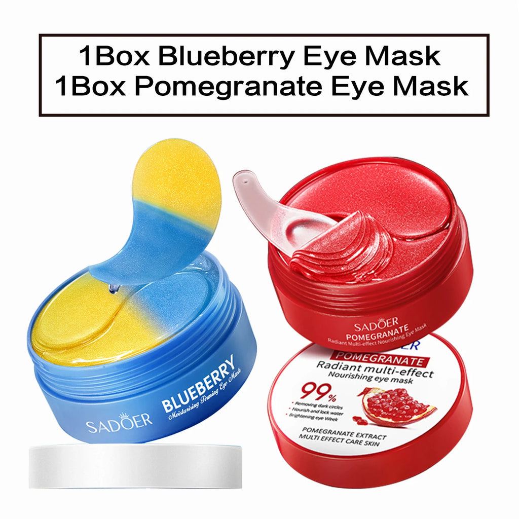 Pomegranate Eye Mask – Nourishing Hydrating Eye Patches 60pcs Eye Treatment Mask Oasis Select 2boxes Mix 80G