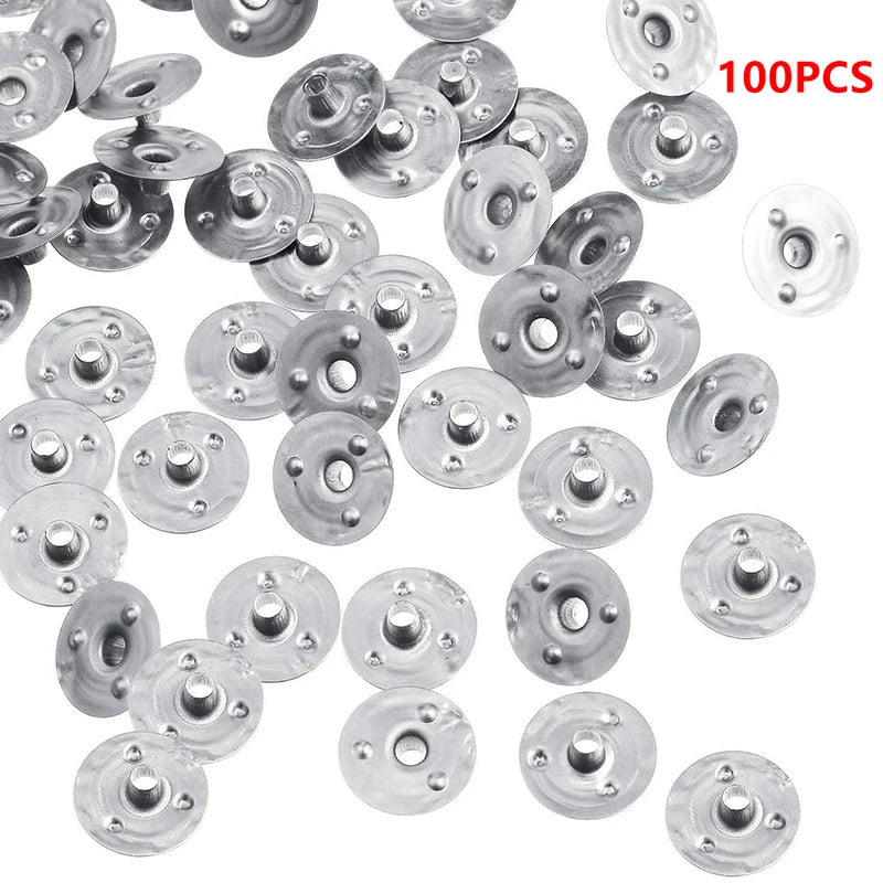 Hot Sale 100 Pcs Durable Waxed Candles Making Metal Wick Sustainers Carry Holders Tabs Tool Candle Wicks Base DIY Candle Making Oasis Select