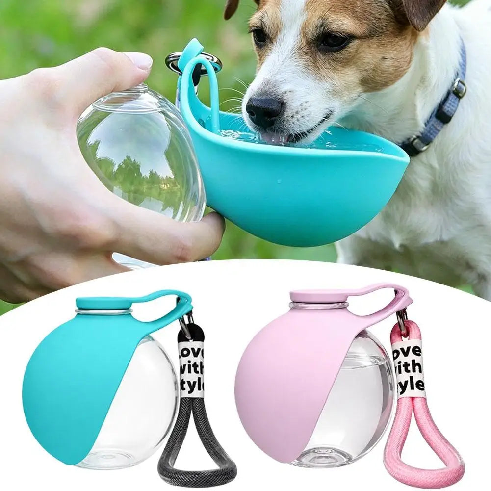 2 in 1 Portable Dog Water Bottle Built In Collapsible Silicone Bowl Leak-Proof Dog Drinker Water Feeder for Outdoor Walking Oasis Select