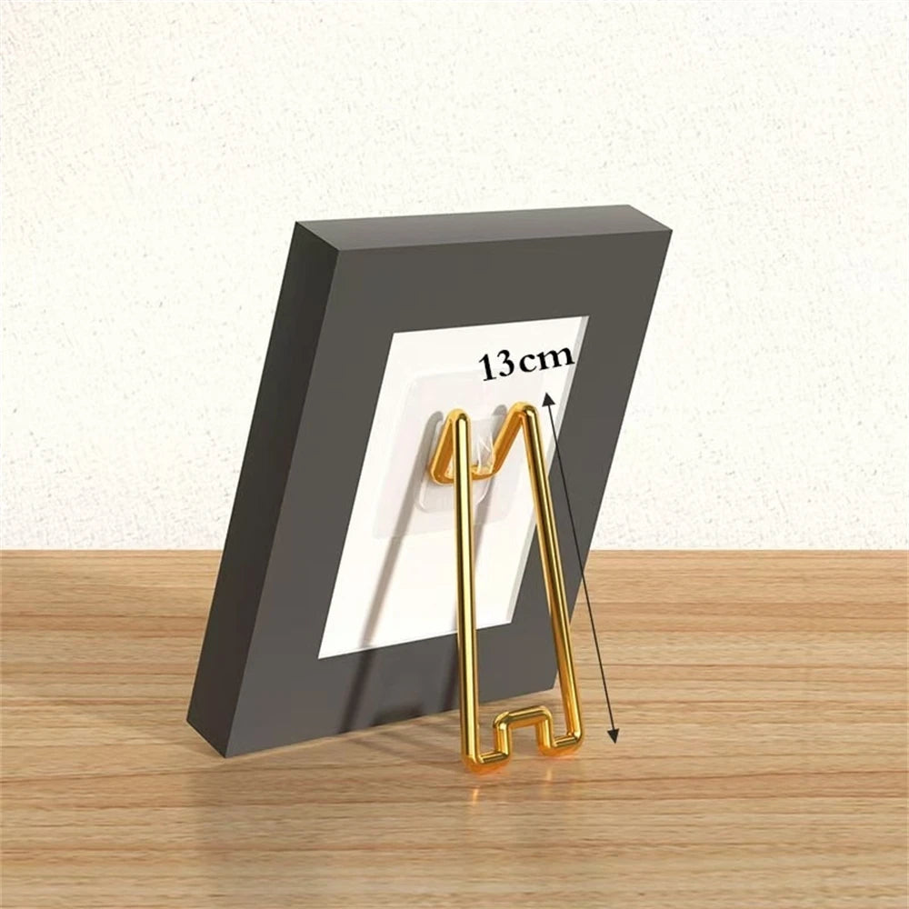 No Drill No Nail Photo Frame Stand Desktop Display Holder For Pictures Albums And Artwork Easy Setup Sturdy Support Only Bracket Oasis Select Gold-S 3-9