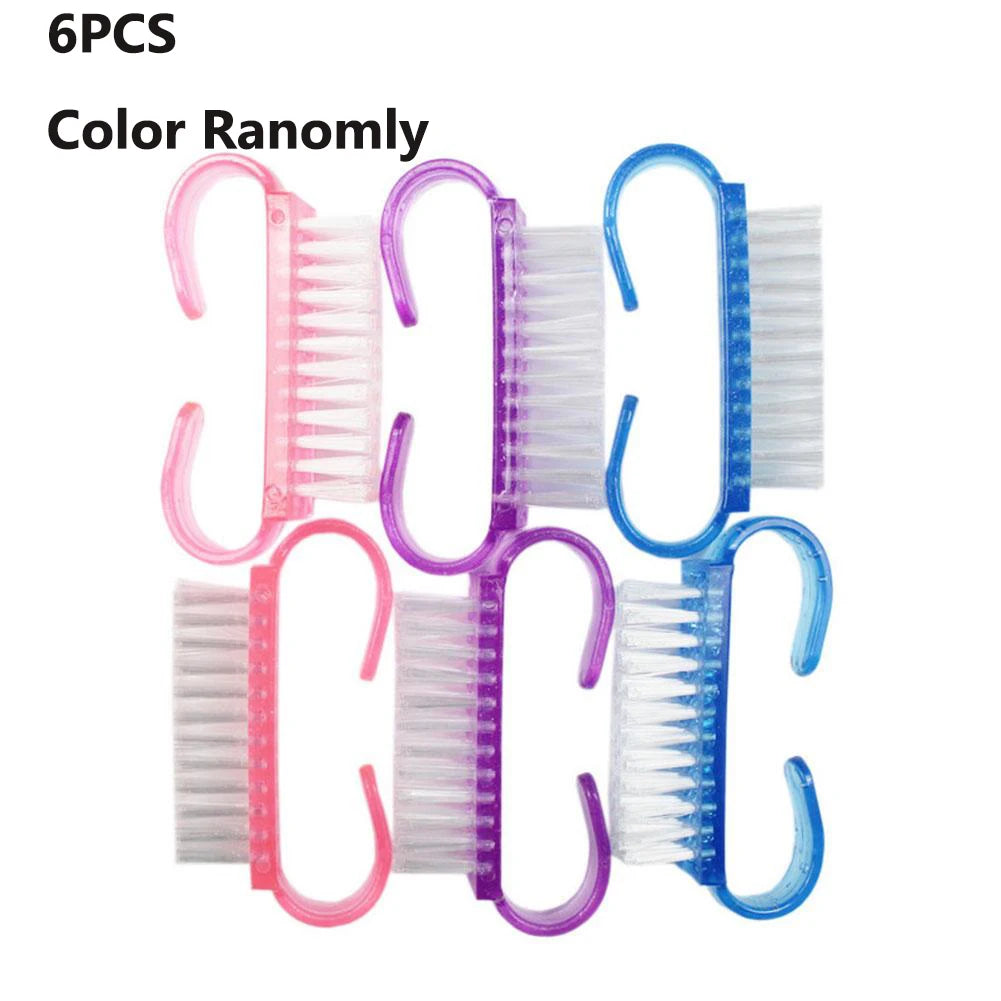 3/6/9PCs Handle Grip Nail Brush Small Fingernail Scrub Cleaning Nail Brushes Cleaner Nail Scrubber for Nails and Toes Women Men Oasis Select random-6PCS