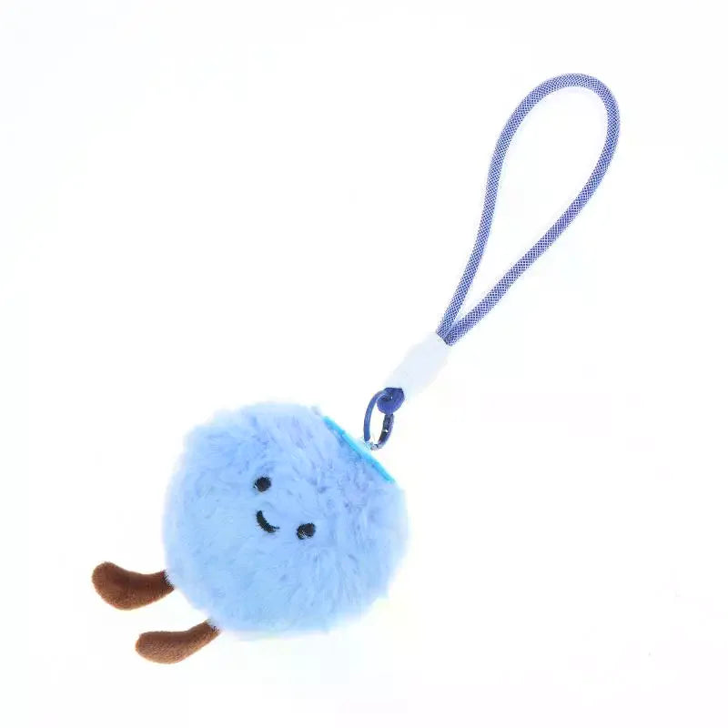 Fluffy Blueberry Plush Keychain – Cute Stuffed Bag Charm Pendant