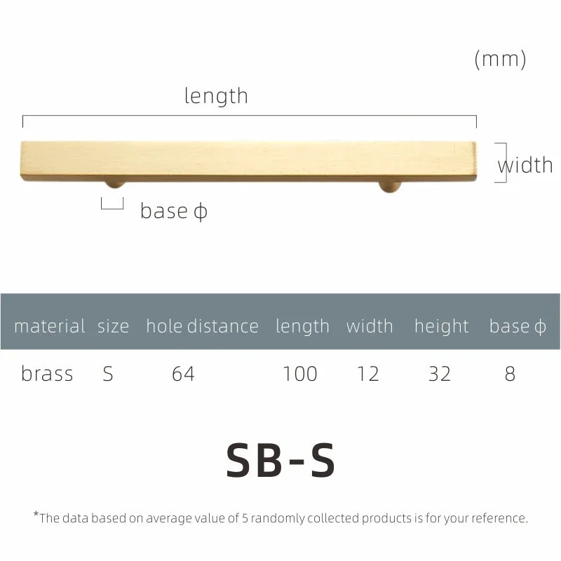 Brass Furniture Handles Modern Wardrobe Dresser Cupboard Drawer Cabinet Door Long Square Black/Gold Pulls Knobs Oasis Select SB-S